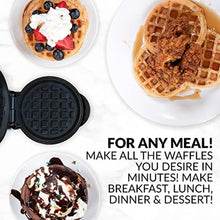 Load image into Gallery viewer, Nostalgia MyMini Personal Electric Waffle Maker, 5-Inch Cooking Surface, Hash browns, French Toast, Grilled Cheese, Quesadilla, Brownies, Cookies, Aqua_375

