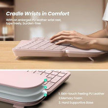 Load image into Gallery viewer, Nulea KM75 Wireless Keyboard and Mouse Combo, Comfortable Natural Typing, Palm Rest, Multi-Device (Bluetooth, 2.4G, Wired), Rechargeable, for Multi-OS, Windows, Mac, Android (Light Pink), LightPink_2660
