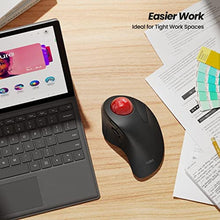 Load image into Gallery viewer, Nulea Wireless Ergonomic Trackball Mouse, Rechargeable, Bluetooth Rollerball Mouse, 44mm Index Finger Trackball, 5 Adjustable DPI, Compatible with PC, Laptop, Mac_1393
