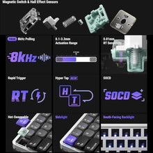 Load image into Gallery viewer, nuphy Air60 HE Wired Magnetic Gaming Keyboard,61 Keys Rapid Trigger,60% Compact,Actuation Point Adjustable, 8K Hz Polling Rate,Hall Effect Keyboard Low-Profile Magnetic Jade Switch, Grey_5697
