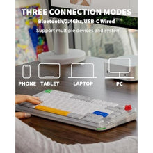 Load image into Gallery viewer, nuphy Kick75 Wireless Low Profile Mechanical Keyboard with Volume Knob,75% Hot Swappable Custom Keyboard,80 Keys RGB Backlit with PBT Keycaps,BT/2.4G/USB-C (Silver Nano Switch), GraySilver_1826
