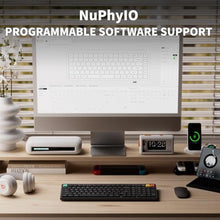 Load image into Gallery viewer, nuphy Node100 Wireless Mechanical Keyboard, Hot Swappable Custom Low Profile Keyboard, 103 Keys Computer Gaming Keyboards, Supports Touch Gestures, PBT Keycaps, RGB Backlit, Bluetooth/2.4GHz/USB-C, Gray_243
