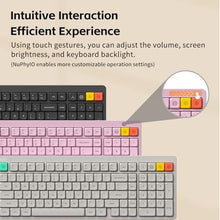 Load image into Gallery viewer, nuphy Node100 Wireless Mechanical Keyboard, Hot Swappable Custom Low Profile Keyboard, 103 Keys Computer Gaming Keyboards, Supports Touch Gestures, PBT Keycaps, RGB Backlit, Bluetooth/2.4GHz/USB-C, Gray_246
