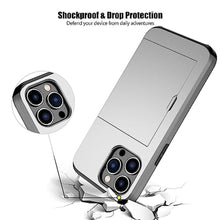 Load image into Gallery viewer, Nvollnoe Compatible with iPhone 15 Pro Max Case with Card Holder Heavy Duty Protective Dual Layer Shockproof Hidden Card Slot Slim Wallet Phone Cover for Women&amp;Men 6.7 inch(Gray)_25
