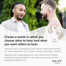 Load image into Gallery viewer, nwm MBE001 Wireless On-Ear Speakers (Open Ear Earphones) Prevent Sound Leakage with PSZ Technology (Bone Conduction Alternative) Including Microphone Dark Brown Designed by NTT Sonority in Japan, DarkBrown_10564

