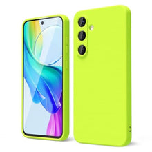 Load image into Gallery viewer, oakxco for Samsung Galaxy S25 Case Silicone, Thin Slim Grip Soft Rubber Gel Protective Phone Case for Women, Matte Plain Bright Color Aesthetic Cute Girly Case with Camera Cover, Neon Green_1
