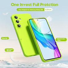 Load image into Gallery viewer, oakxco for Samsung Galaxy S25 Case Silicone, Thin Slim Grip Soft Rubber Gel Protective Phone Case for Women, Matte Plain Bright Color Aesthetic Cute Girly Case with Camera Cover, Neon Green_621
