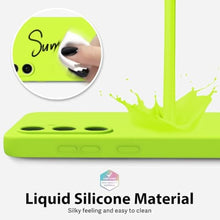 Load image into Gallery viewer, oakxco for Samsung Galaxy S25 Case Silicone, Thin Slim Grip Soft Rubber Gel Protective Phone Case for Women, Matte Plain Bright Color Aesthetic Cute Girly Case with Camera Cover, Neon Green_622

