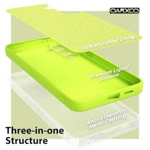 Load image into Gallery viewer, oakxco for Samsung Galaxy S25 Case Silicone, Thin Slim Grip Soft Rubber Gel Protective Phone Case for Women, Matte Plain Bright Color Aesthetic Cute Girly Case with Camera Cover, Neon Green_623
