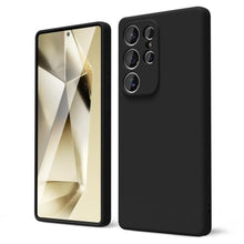 Load image into Gallery viewer, oakxco for Samsung Galaxy S25 Ultra Case Silicone, Thin Slim Grip Soft Rubber Gel Protective Phone Case for Women, Matte Plain Solid Color Aesthetic Cute Girly Case with Camera Cover, Black_1
