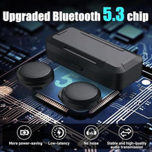 Load image into Gallery viewer, OBEST Motorcycle Bluetooth Headset with Charging Case, Helmet Bluetooth Speaker with Microphones &amp; LED Display, 1900mAh Battery with 50Hours Work Time Wireless Headsets for Skiing and Riding, Black_10354
