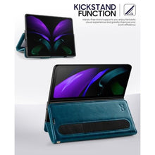 Load image into Gallery viewer, OCASE Compatible with Samsung Galaxy Z Fold7 Wallet Case with S Pen Holder, PU Leather Flip Folio Phone Cover with Card Slots, RFID Blocking, Kickstand &amp; Wrist Strap for Z Fold 7 2025, Peacock Blue, PeacockBlue_4375
