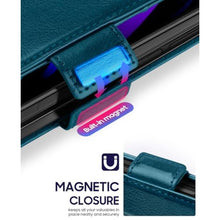 Load image into Gallery viewer, OCASE Compatible with Samsung Galaxy Z Fold7 Wallet Case with S Pen Holder, PU Leather Flip Folio Phone Cover with Card Slots, RFID Blocking, Kickstand &amp; Wrist Strap for Z Fold 7 2025, Peacock Blue, PeacockBlue_4376
