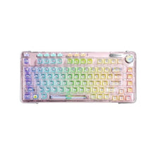 Load image into Gallery viewer, Odpaltoy F81 75% Transparent Mechanical Keyboard for BT5.0/2.4G/USB-C,Hot Swappable Mechanical Keyboard with Transparent Keycaps,RGB Gaming Keyboard for Win/Mac,Gasket, 4000mAh (Pink)_1
