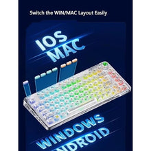 Load image into Gallery viewer, Odpaltoy F81 75% Transparent Mechanical Keyboard for BT5.0/2.4G/USB-C,Hot Swappable Mechanical Keyboard with Transparent Keycaps,RGB Gaming Keyboard for Win/Mac,Gasket, 4000mAh (Pink)_30
