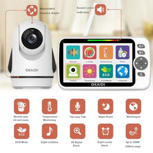Load image into Gallery viewer, OKAIDI 6" IPS Screen with 30H Battery Baby Monitor with Camera and Audio, ODplus_489

