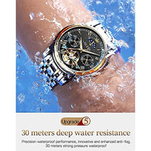 Load image into Gallery viewer, OLEVS Mens Automatic Watches Skeleton Tourbillon Mechanical Self Winding Luxury Dress Wrist Watch Moon Phase Waterproof Luminous Watch Gifts, blackstrapblackdial_1226
