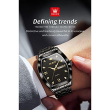 Load image into Gallery viewer, OLEVS Mens Gold Watches Business Dress Diamond Tonneau Big Face Men Wrist Watch Stainless Steel Waterproof Dual Date Watch Gift_2190
