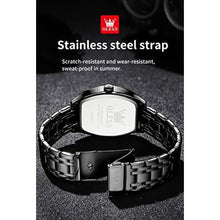 Load image into Gallery viewer, OLEVS Mens Gold Watches Business Dress Diamond Tonneau Big Face Men Wrist Watch Stainless Steel Waterproof Dual Date Watch Gift_2192
