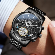 Load image into Gallery viewer, OLEVS Self Winding Watches for Men Automatic Mechanical Tourbillon Stainless Steel Waterproof Luminous Luxury Dress Wrist Watches_116
