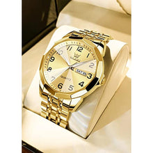 Load image into Gallery viewer, OLEVS Watch for Women Men Easy Read Gold Luxury Casual Business Dress Wrist Watch Two Tone Stainless Steel Luminous Waterproof (FT-OS-G9970GJ-QJ)_825
