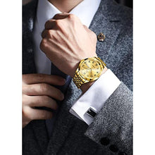 Load image into Gallery viewer, OLEVS Watch for Women Men Easy Read Gold Luxury Casual Business Dress Wrist Watch Two Tone Stainless Steel Luminous Waterproof (FT-OS-G9970GJ-QJ)_827
