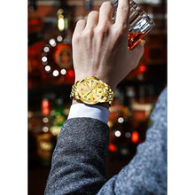 Load image into Gallery viewer, OLEVS Watch for Women Men Easy Read Gold Luxury Casual Business Dress Wrist Watch Two Tone Stainless Steel Luminous Waterproof (FT-OS-G9970GJ-QJ)_828
