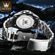 Load image into Gallery viewer, OLEVS Watches for Men Black Silver Stainless Steel Luxury Mens Dress Watch, blackface_1726

