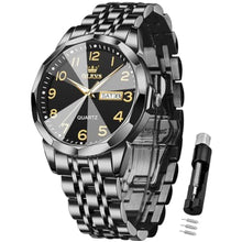 Load image into Gallery viewer, OLEVS Watches for Men Leather Dress Luxury Analog Quartz Wrist Watch Large Face Moon Phase Chronograph Luminous Calendar Waterproof Watch, BrownLeatherRoseGoldWhite_1

