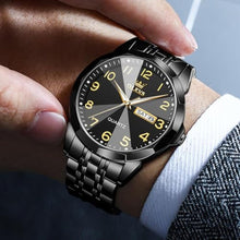 Load image into Gallery viewer, OLEVS Watches for Men Leather Dress Luxury Analog Quartz Wrist Watch Large Face Moon Phase Chronograph Luminous Calendar Waterproof Watch, BrownLeatherRoseGoldWhite_937
