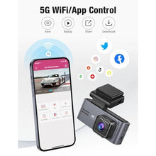 Load image into Gallery viewer, OMBAR Dash Cam 5G WiFi GPS, 3 Channel Front and Rear Inside 2K+1080P, 3.18" LCD Screen, 64GB Card Included, Dual Dash Camera for Cars 4K/2K/1080P IR Night Vision, WDR, G-Sensor, Black_2185
