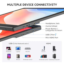 Load image into Gallery viewer, Omiodo Portable Monitor for Laptop FHD 15.6" 1080P Ultra-Slim USB-C&amp;HDMI, Black_2030
