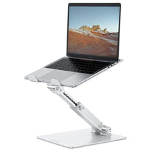Load image into Gallery viewer, OMOTON Adjustable Laptop Stand for Desk, Ergonomic Computer Stand, Portable Laptop Riser for Standing Height up to 20" Compatible with MacBook Air/Pro, Dell and All Laptops 10-17 inch, Silver_1
