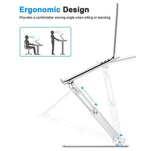 Load image into Gallery viewer, OMOTON Adjustable Laptop Stand for Desk, Ergonomic Computer Stand, Portable Laptop Riser for Standing Height up to 20" Compatible with MacBook Air/Pro, Dell and All Laptops 10-17 inch, Silver_303
