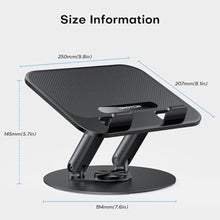 Load image into Gallery viewer, OMOTON Laptop Stand for Desk with 360 Rotating Base, Ergonomic Laptop Riser for Collaborative Work, Easy Storage, Fit MacBook/Laptops up to 14 inches, Black_1238
