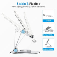 Load image into Gallery viewer, OMOTON T6 Swivel Tablet Stand for iPad with 360 Rotating Base, Foldable Adjustable Holder for Drawing, Compatible with iPad Pro/Air/Mini and More, Silver_7919
