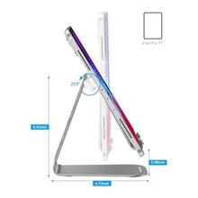 Load image into Gallery viewer, OMOTON Tablet Stand Holder Adjustable, T1 Desktop Aluminum Tablet Dock Cradle Compatible with iPad Air/Mini, iPad 10.2/9.7, iPad Pro 11/12.9, Samsung Tab and More, Grey_8138
