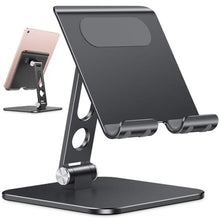 Load image into Gallery viewer, OMOTON Upgraded Adjustable Tablet Stand Holder, Heavy Duty Foldable Portable Monitor Stand, Travel Essentials for iPad Pro/Air/Mini, Surface Pro, 4.7''-15.6', Black_1
