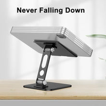 Load image into Gallery viewer, OMOTON Upgraded Adjustable Tablet Stand Holder, Heavy Duty Foldable Portable Monitor Stand, Travel Essentials for iPad Pro/Air/Mini, Surface Pro, 4.7''-15.6', Black_8018
