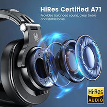 Load image into Gallery viewer, OneOdio A71 Hi-Res Studio Recording Headphones - Wired Over Ear Headphones with SharePort, Monitoring Mixing Foldable Headset with Stereo Sound, 3.5/6.35MM Jack for PC Computer DJ Guitar-Black_8567
