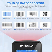Load image into Gallery viewer, ONEWSCAN Wireless Barcode Scanner, Portable Inventory Scanner 1D&amp;2D&amp;PDF417 Handheld Bar Code Scanners for Collector Data Terminal Inventory Device QR Code Reader with 2.8 Inch LCD Screen_641
