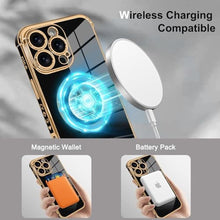 Load image into Gallery viewer, OOK Magnetic Phone Case for iPhone 16 Pro Max [Compatible with MagSafe] Soft TPU Heart Phone Cover with Screen Protector Shockproof Protection Slim Case with Strap Lanyard for Women - Black_133
