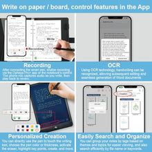 Load image into Gallery viewer, Ophayapen Smart Pen for Note Taking with Digital Smart Notebook and Writing Board, Real-time Sync for Digitizing,Convert to Text,Storing,Sharing Paper Notes via APP on Smartphone(Android and iOS), Black_4352
