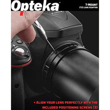 Load image into Gallery viewer, Opteka (T2) T-Mount Lens Adapter Compatible with Panasonic Lumix GH6 GH5 II G9 GX7 GX8 GX9 GX850 G90 G91 G100, Olympus OM-5 OM-1 OM-D MARK IV E-PM2 PEN-F E-M1X Micro Four Thirds Cameras and Camcorders_1613
