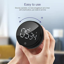 Load image into Gallery viewer, OQIMAX Magnetic Digital Kitchen Timer, Large LED Screen Timer with 3 Volume Levels, Short Time Egg Timer, Stopwatch, Digital Countdown Countup for Cooking, Baking, Sports, Studying etc., Black_6897
