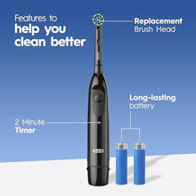 Load image into Gallery viewer, Oral-B Pro 100 CrossAction, Battery Powered Toothbrush, Black, 1 Count (Pack of 1)_4299
