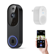 Load image into Gallery viewer, Orbitell 1080p Wireless Wi-Fi Video Doorbell Camera with Two Way Audio, Night Vision, Cloud Storage, Smart AI Motion Detection, Support 2.4GHz Wi-Fi only, Black_1
