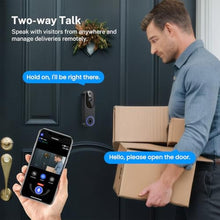 Load image into Gallery viewer, Orbitell 1080p Wireless Wi-Fi Video Doorbell Camera with Two Way Audio, Night Vision, Cloud Storage, Smart AI Motion Detection, Support 2.4GHz Wi-Fi only, Black_325
