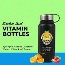 Load image into Gallery viewer, Organic Greek Vitamin Bottles. Hydrogen Alkaline Generator Water Bottle + Stainless Steel Filter 4 in 1 Design 800mL (27.05 FL OZ), Black_24
