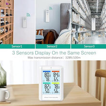 Load image into Gallery viewer, ORIA Indoor Outdoor Thermometer, Digital Hygrometer Thermometer with 3 Sensors, Wireless Temperature and Humidity Gauge with Alert, / Switch, Max/Min Values, USB Charging Port_1850
